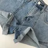 Shorts Femmes Jean Femmes Reliure Taille Haute Poches A-ligne Style Coréen Vêtements Vintage Solide Jambe Large Streetwear Été Drop