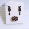 Necklaces Natural Mozambique Garnet Rings Earring Sterling Sier Fine Jewelry for Women Wife Design Anniversary Party Gift