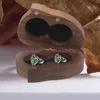 Jewelry Pouches Storage Box Wood Rings Case Double Heart Wedding Wooden Boxes For Gift Shape