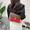 2024 nova bolsa feminina moda ombro contraste pequeno impresso quadrado corrente cinta casual crossbody saco