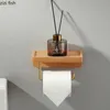 Toilet Roll Holder Brass Wood Napkin Tissue Box Paper Holders Home Wallmounted Storage Rack Towel 240102