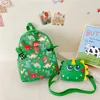 Mały plecak z wydrukowanym dinozaurami z odłączoną szkolną szkolną torbą na klatkę piersiową dla małych dzieci 240102