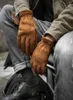 Men039s Guanti in vera pelle satinata da uomo Moto da equitazione Guanti invernali con dita intere con pelliccia Pelle di vacchetta marrone vintage N7775066496