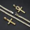 Hip Hop Iced Out Tennis Cross Pendant Necklace for Men Steampunk Gold Plated CZ Chain on Neck Luxury Design Jewelry SOHP003 240102