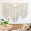 Macrame Handwoven Bohemian Cotton Rope Boho Tapestry Home Decor CreamyWhite Wall Hanging Decoration Art 240103