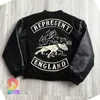 Herrenjacken American Style Rep-Jacken Hund PU-Lederärmelmantel High Street Fashion Verdickte Baseballjacke Männer Frauen Baumwollkleidung J240103