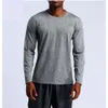 Yoga 56 Men's Round Neck Sports Elastic lululemenly womens alo yoga lululy lemon Fitness Running Long Sleeved Casual Shirt