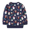 Sweat-shirts de Noël pour garçons filles 2024 hiver Père Noël Elk Jumper Top Enfants Mode Pull à manches longues Pull à capuche pour enfants 240103