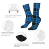 Herensokken Blauw Plaid Zwart Tartan Patroon Heren Dames Winddicht Nieuwigheid Lente Zomer Herfst Winter Kousen Cadeau