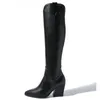 Boots Women's Trend 2024 Black Pointed Toe Knee High Western Cowboy Country Texana Winter Ladies Shoes On Offer