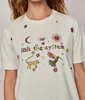 24SS Nouveau Christy Dawn Femmes Designer Tshirt Mode Animal broderie tridimensionnelle T-shirt 100% coton Casual Pull Sport Top Femmes Plage Tees