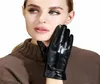 Winter Genuine Leather Women Gloves Touch Screen Sheepskin Thermal Linning Black Warm Mitten Full Finger Driving Hand Gloves1317613