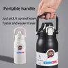 1700ml Reizen Thermos Mok Grote Capaciteit Thermofles Roestvrij Staal Water met Stro Geïsoleerde Beker Kinderen Geschenken 240102