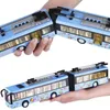 Cars Diecast Model car Double tram bus model 1 50 alloy pull back section Highquality sound and light music children's toys 220930