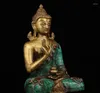 Figurines décoratives de collection, temple du Tibet chinois, en cuivre pur incrusté à la main, Statue Shakyamuni dorée