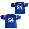 7 Alex Moran Blue Mountain State 54 Thad Castle Maglia da calcio Blu Bianco Moive Maglia da calcio Spedizione gratuita