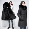 Płaszcze damskie okopy 2024 Parker bawełniana kurtka Kobieta Długie zachodnie styl jesienny zima w dół płaszcz kobiet parkas moda gęstość