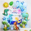 Autres fournitures de fête d'événement 1set dinosaure feuille ballons guirlande arc kit latex ballon chaîne forêt animaux décorations d'anniversaire ki dhbmo