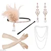 Feestartikelen Jaren '20 Flapper Accessoires Jaren '20 Hoofddeksel Parelsnoer Handschoenenhouder Haarspelden Gatsby Kostuum Set Voor Vrouwen Cosplay