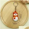 Décorations de Noël Père Noël Porte-clés Pendentif Mignon Dessin animé Petite livraison directe Maison Jardin Fête Fournitures Dhqf2