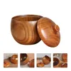 Set di stoviglie Vaso per condimenti in legno massello Dispenser di caramelle Pentola per condimenti con supporto Shaker Giuggiola Cucina Spezie per la casa