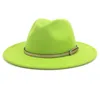 Herfst Winter Britse Klassieke Fedora Hoed Nieuwe Stijl Mannen Vrouwen Wollen Hoed Brede Rand Hoed Mode Feest Vakantie Jazz cap5849297