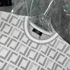 Женские свитера дизайнерские F Ранняя осень Новый продукт Дышащая и крутая жаккардовая рубашка для всего тела с круглым вырезом и короткими рукавами для мужчин и женщин U30W