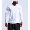 Yoga 56 Men's Round Neck Sports Elastic lululemenly womens alo yoga lululy lemon Fitness Running Long Sleeved Casual Shirt