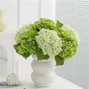 Blue Artificial Hydrangea Flowers Real Touch Green Artificial Hydrangea Branches Decoration Wedding Bouquet Flower Arrangement