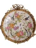 Decorative Figurines European Hand Painted Flower And Bird Ceramic Hanging Plate Wall Decoration Pendant 83-1688-1