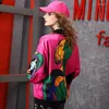 Kvinnors jackor Autumn Coat European Station 2024 modemärke tryckt långärmad utländsk stiljacka lös och mångsidig