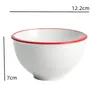 Тарелки Чашка Миска Тарелка Цветная граница Суп Плоская Западная Рисовая Овощная Высококачественная Сдержанная