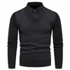 Pulls pour hommes Pull pour hommes Tenue assortie élégante Business Pull à revers rayé avec coupe ajustée douce pour l'automne / l'hiver