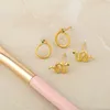 Dangle Earrings Fashion Small Polished Snake For Women Cute Tiny Circle Round Stud CZ Gold Plated Statement Punk Jewelry Gifts