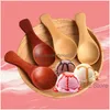 Spoons Eco-Friendly Natural Wooden Spoon Short Handle Milk Honey Coffee Tea Scoop Ice Cream Fruit Scoops Kitchen Baby Dinnerware Dro Dhlpn