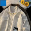 Camisas Informales para Hombres Camisa Guapa Waffle Camisa de Manga Larga para Hombres Primavera y otoño Chaqueta de Ropa de Trabajo Retro Suelta Camiseta de Moda Camisas para Hombres