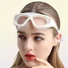 Goggles Grands Goggles de baignade avec plaque d'oreille HD Lunes transparentes anti-brouillard Silicone étanché