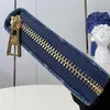 Carteras Bolsa de mezclilla Cartera de diseñador de lujo Titular de la tarjeta de las mujeres Monederos de vaquero azul Cerradura con cremallera Monedero Monedero de calidad superior Cubierta de pasaporte