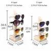 Boîtes 2 ~ 6 couches bois lunettes de soleil présentoir étagère verres stockage lunettes présentoir porte-bijoux multi paires lunettes vitrines