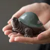 Ceramic Purple Clay Turtle Tea Drain Household Tea Filter All-Porcelain Tea Filter Tea Pet Ornaments Tea Set Accessories 240103