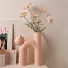 Sevimli kedi vazo cathead h şekilli tüp vazo çiçek aranjman hidroponik aksesuarlar ev mobilya dekorasyon vazolar 240103