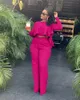 Elegant Work Wear Two Piece Set Fall Clothes for Women Ruffles Crop Top and Wide Leg Pants Suits Matching Sets Sexy Club Outfits 240102