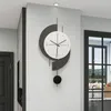 Horloges murales bois grande taille salon nordique silencieux design mode moderne horloge suspendue luxe Reloj Pared décoration