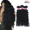 Wefts peruanska hårbuntar Deep Curly Wave Hume Hair Extensions Obearbetade peruanska mänskliga hår Djup Weave