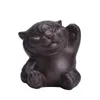Chinese Purple Clay Tea Pet Lucky Cute Tiger Ornaments Desktop Handmade Crafts Home Tea Set Decoration Accessories Gifts 240103