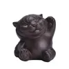 Thé chinois en argile violette, animal de compagnie porte-bonheur, tigre mignon, ornements de bureau, artisanat fait à la main, service à thé pour la maison, accessoires de décoration, cadeaux 240103