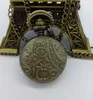 Montres de poche à Quartz, petite taille, feuille de Bronze, collier pour cadeau de noël, Steampunk