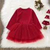 Robes de fille filles noël automne hiver 2024 robe de fête pour enfants pour bébé vêtements à manches longues Costume pour enfants 1 à 6 ans enfant en bas âge