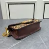 Leopard Crossbody Worka Portfele 27 cm Odłączany uchwyt łańcuch wewnątrz liter mody Magnetyczne przycisk Kobiet Klapa Torby na ramię Małe torebki torebka