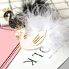 Hair Accessories 3D Crown Swan Clip Fashionable Sparkling Feather Clips Children Barrettes